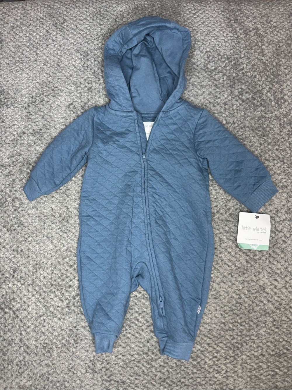 Little Planet by Carter’s Organic Baby Boys Quilted Hooded 1pc Outfit 3 Months